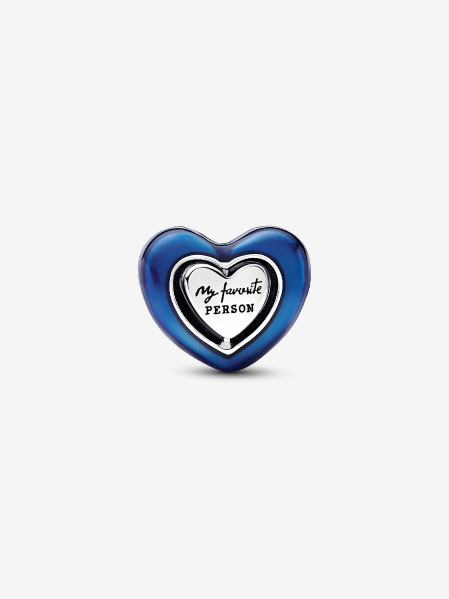 Charm tournoyant Cœur bleu