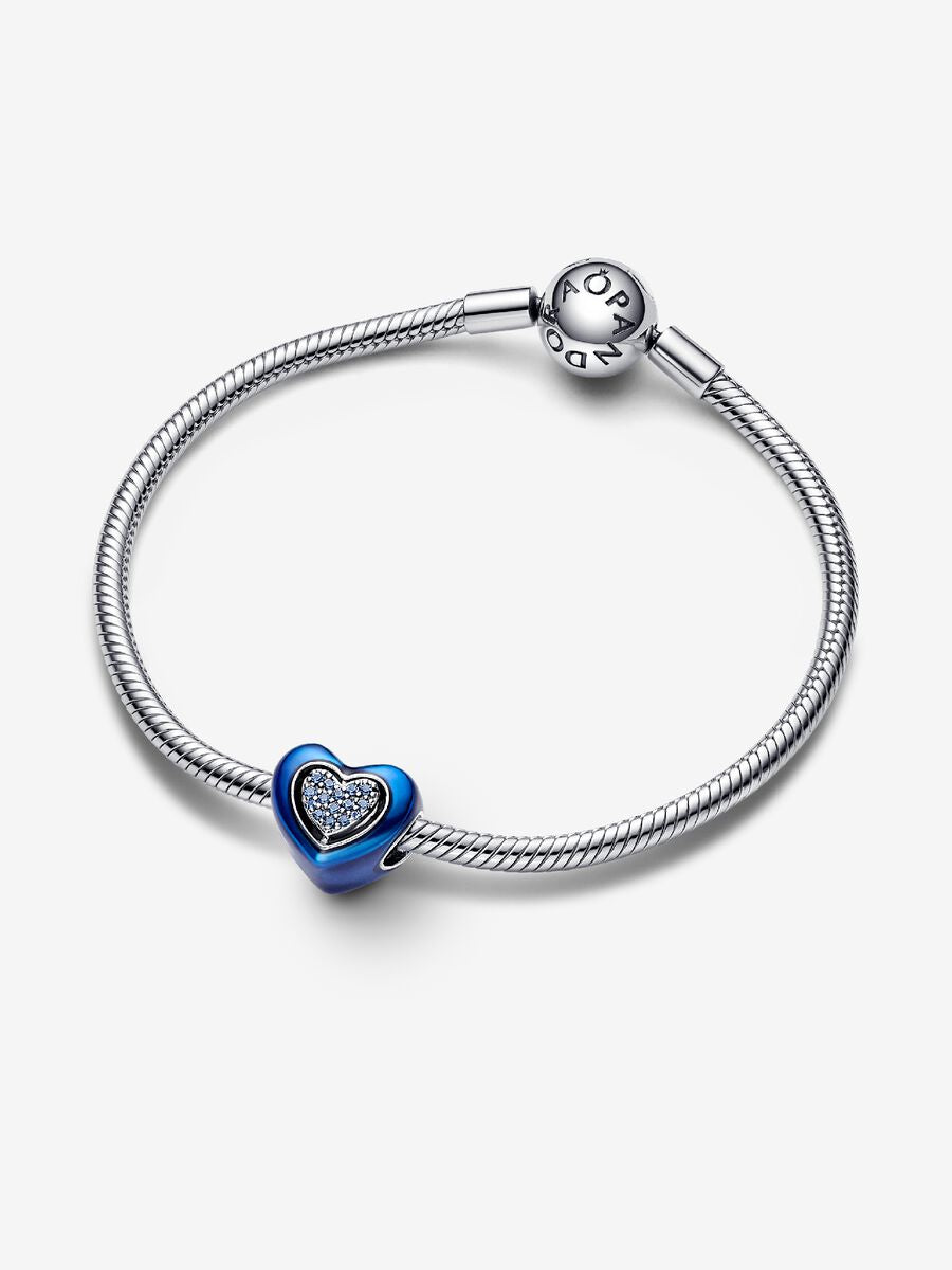 Charm tournoyant Cœur bleu