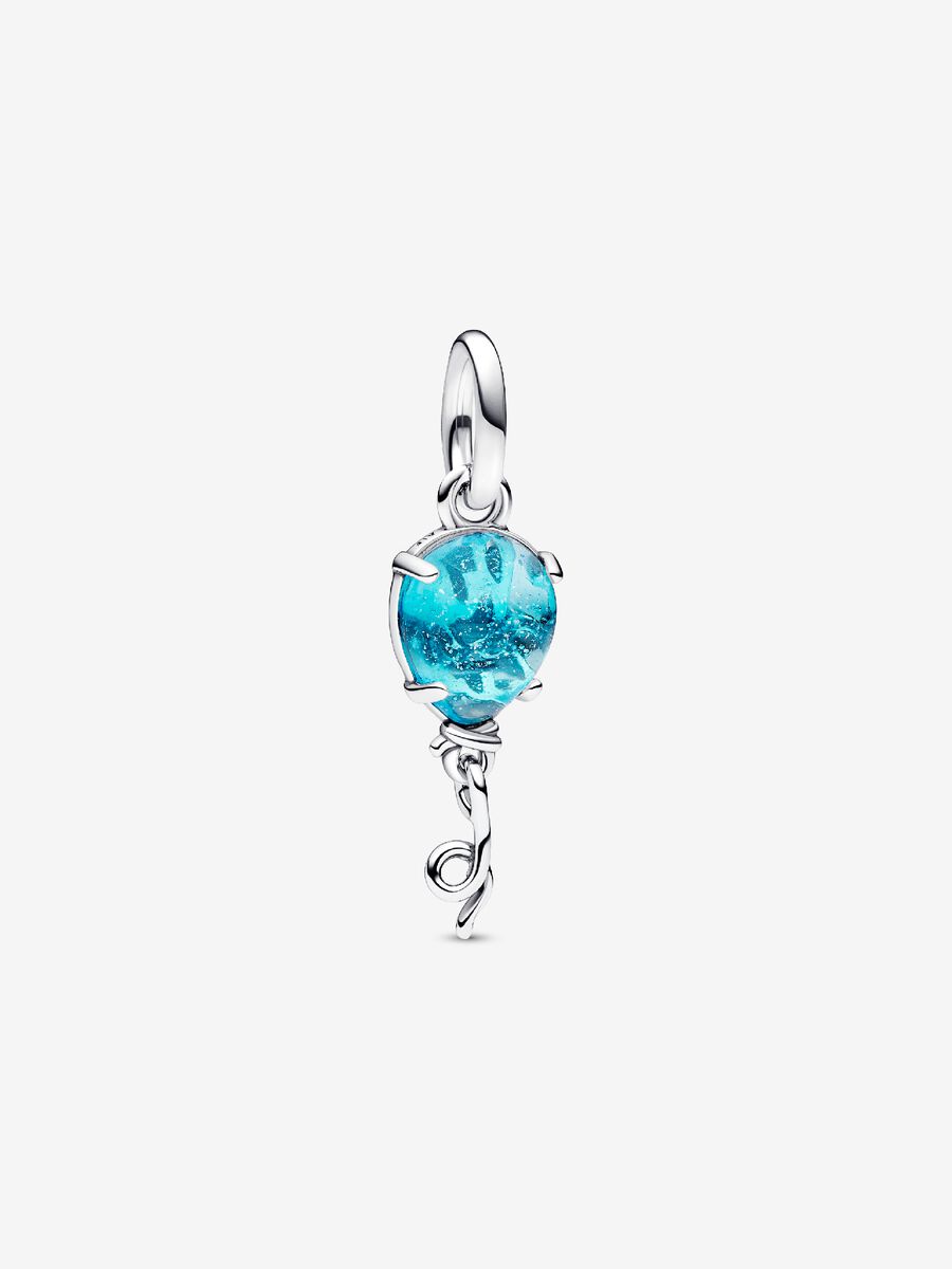 Charm-pendentif Ballon en verre de Murano bleu