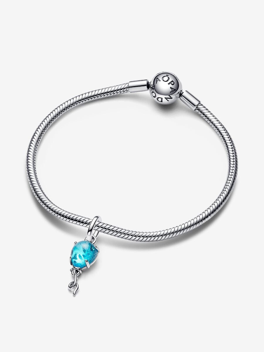 Charm-pendentif Ballon en verre de Murano bleu