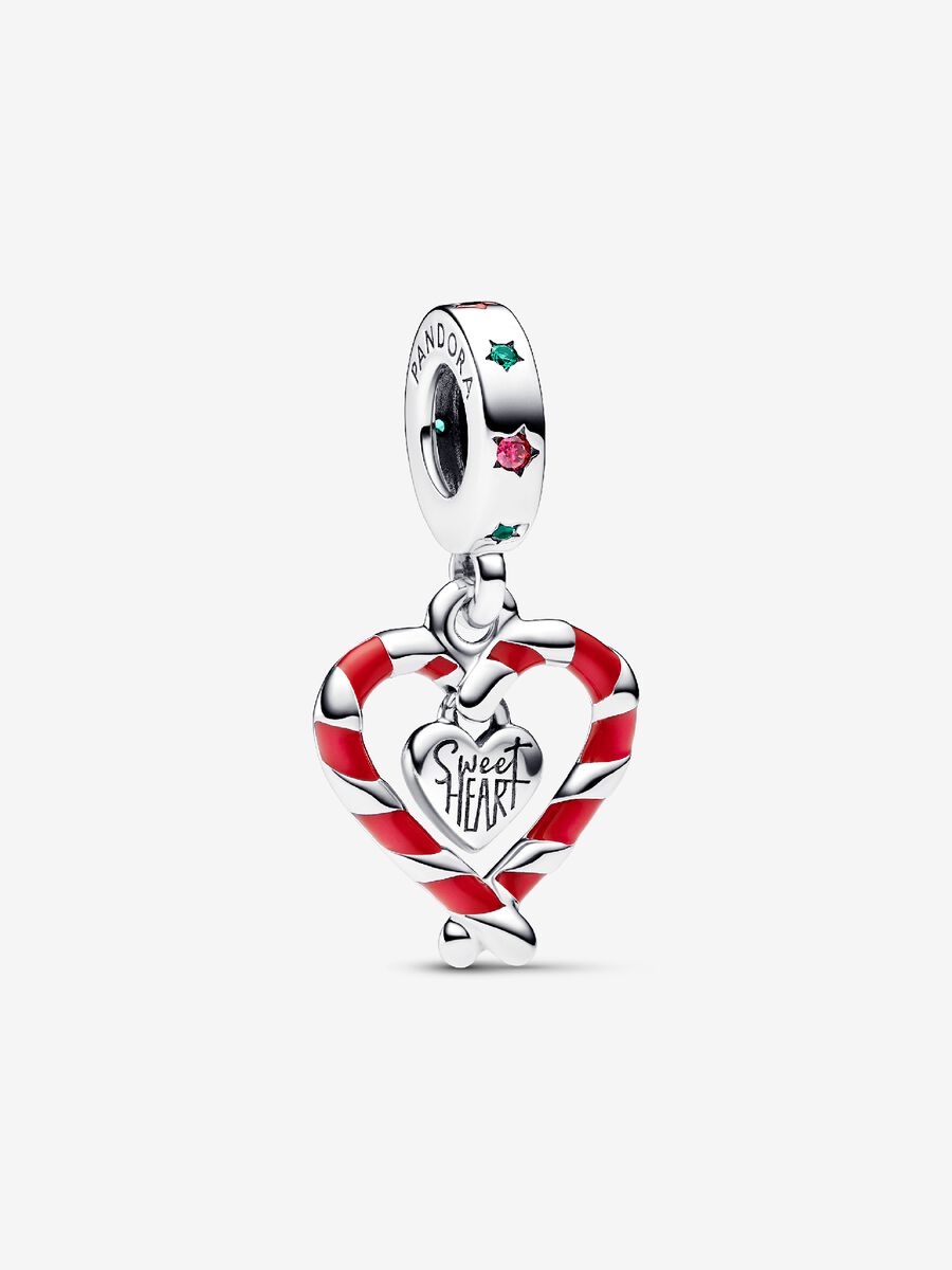 Charm-pendentif double Cannes en bonbon en cœur
