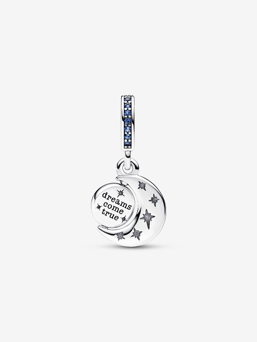 Charm-pendentif tournoyant Lune scintillante