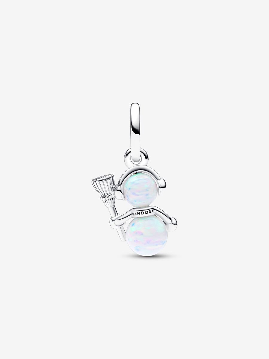 Charm-pendentif Bonhomme de neige opalescent
