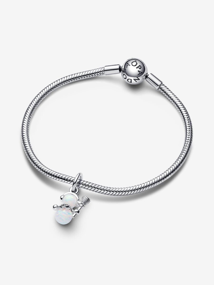 Charm-pendentif Bonhomme de neige opalescent