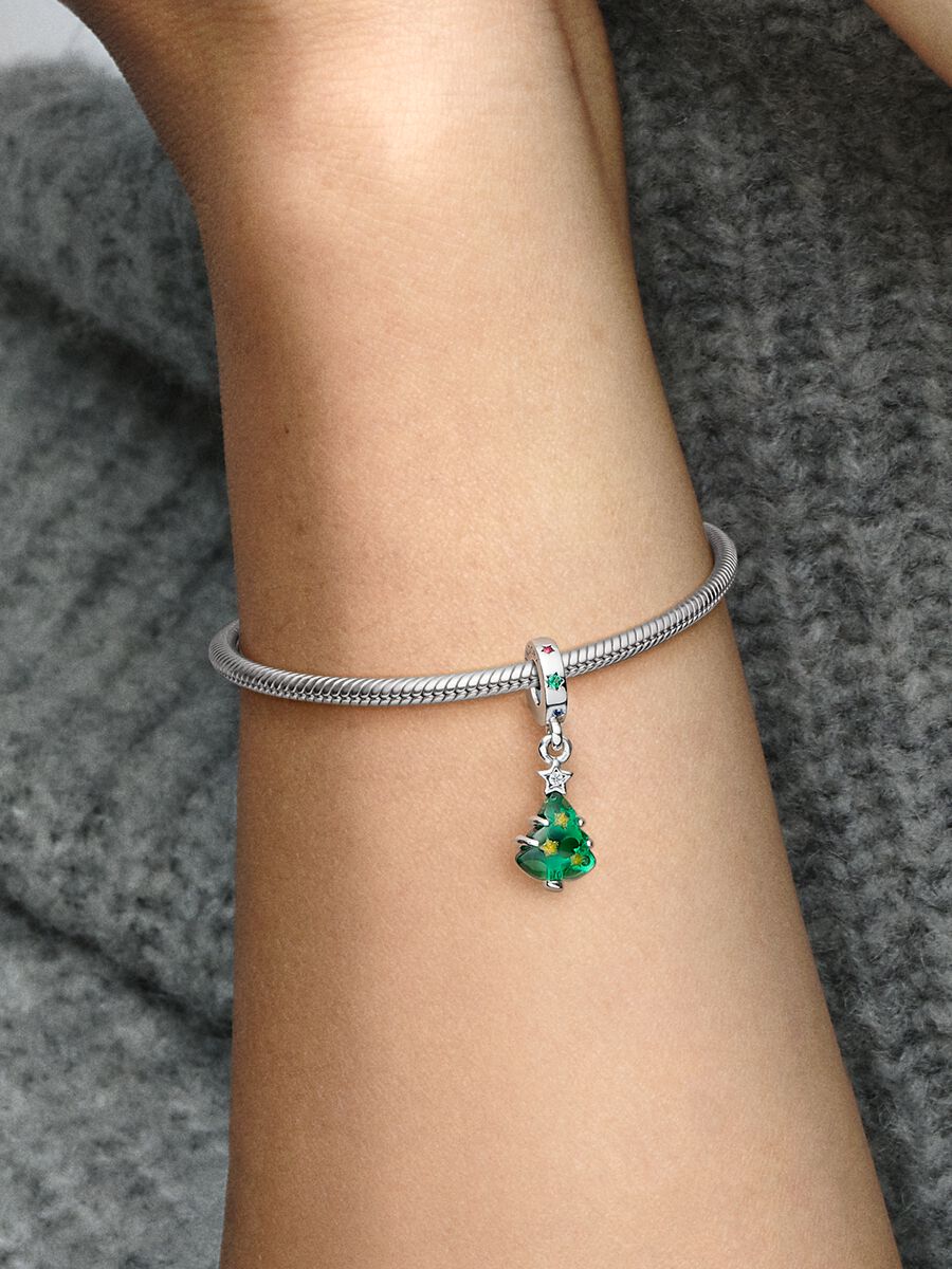 Charm-pendentif Sapin de Noël scintillant