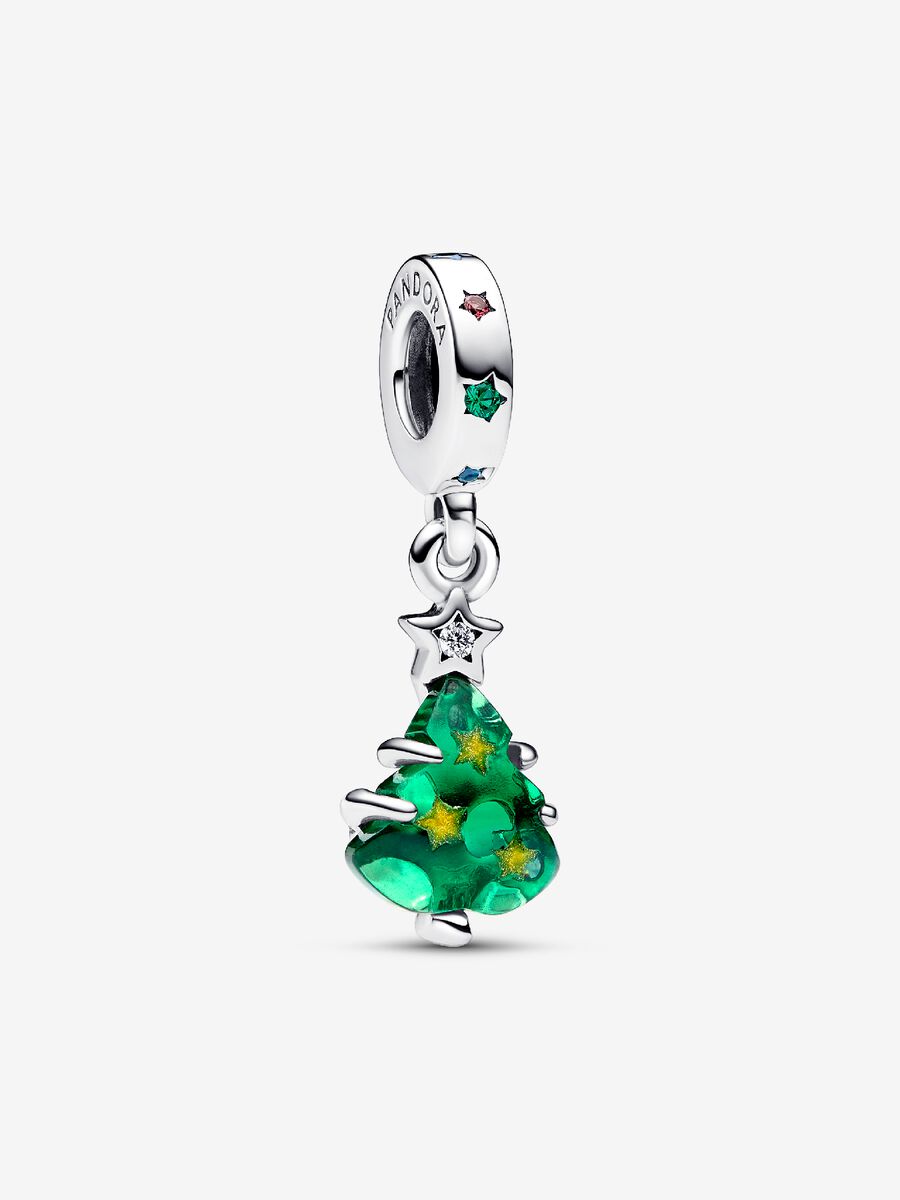 Charm-pendentif Sapin de Noël scintillant