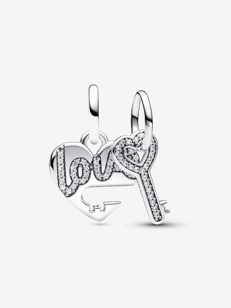 Charm-pendentif séparable Cœur et clé