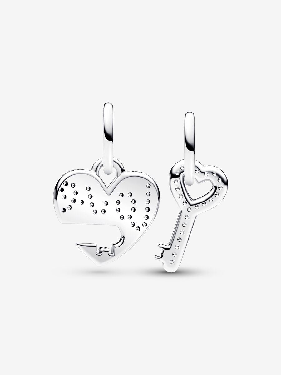 Charm-pendentif séparable Cœur et clé