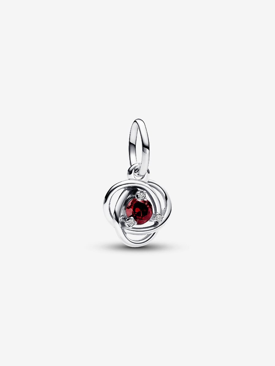 Janvier Charm-pendentif Cercle éternel rouge