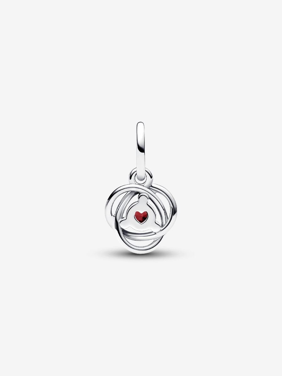 Janvier Charm-pendentif Cercle éternel rouge