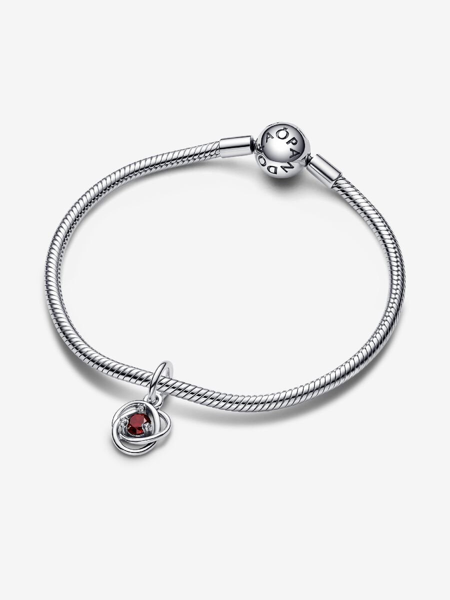Janvier Charm-pendentif Cercle éternel rouge