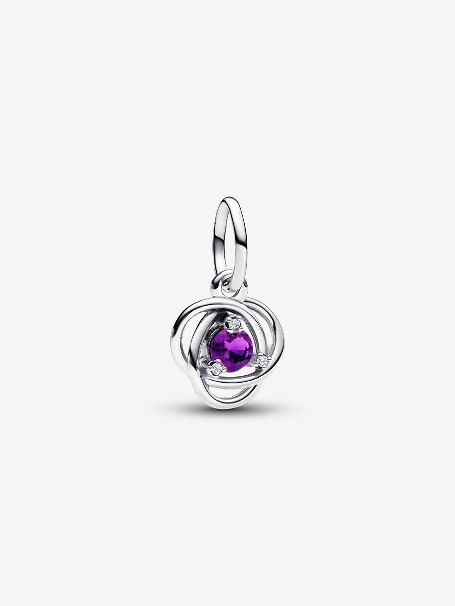 Février Charm-pendentif Cercle éternel mauve