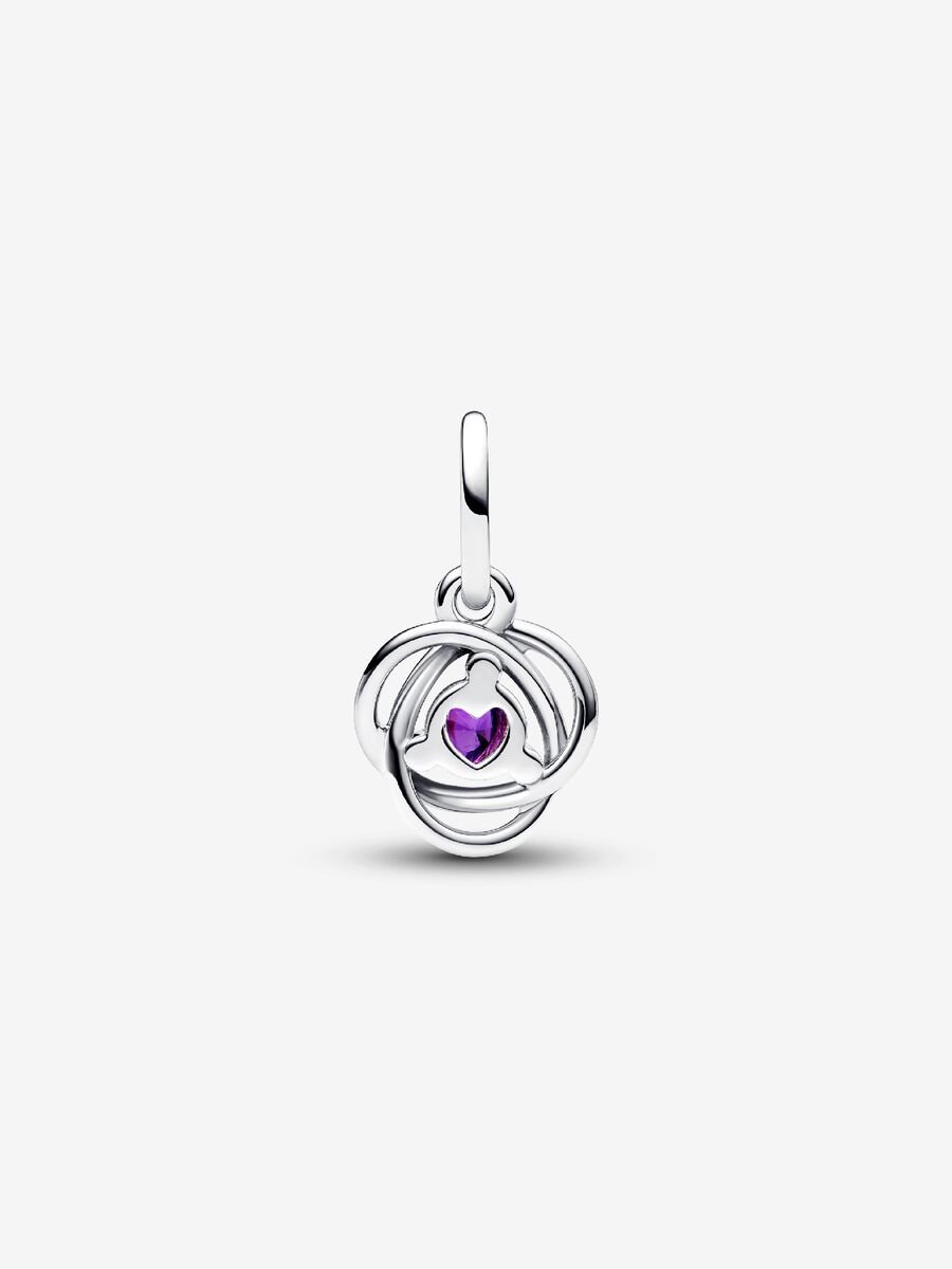 Février Charm-pendentif Cercle éternel mauve