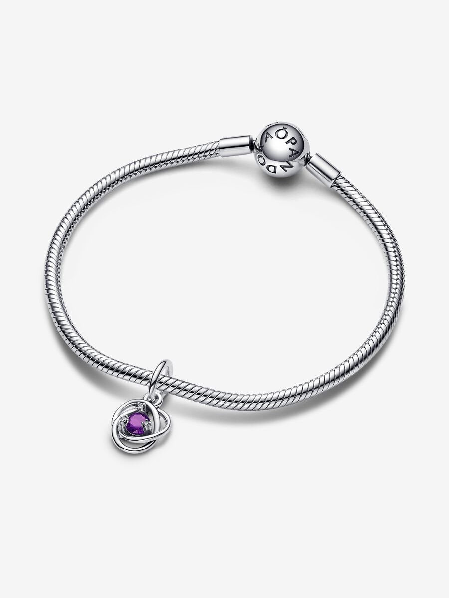 Février Charm-pendentif Cercle éternel mauve
