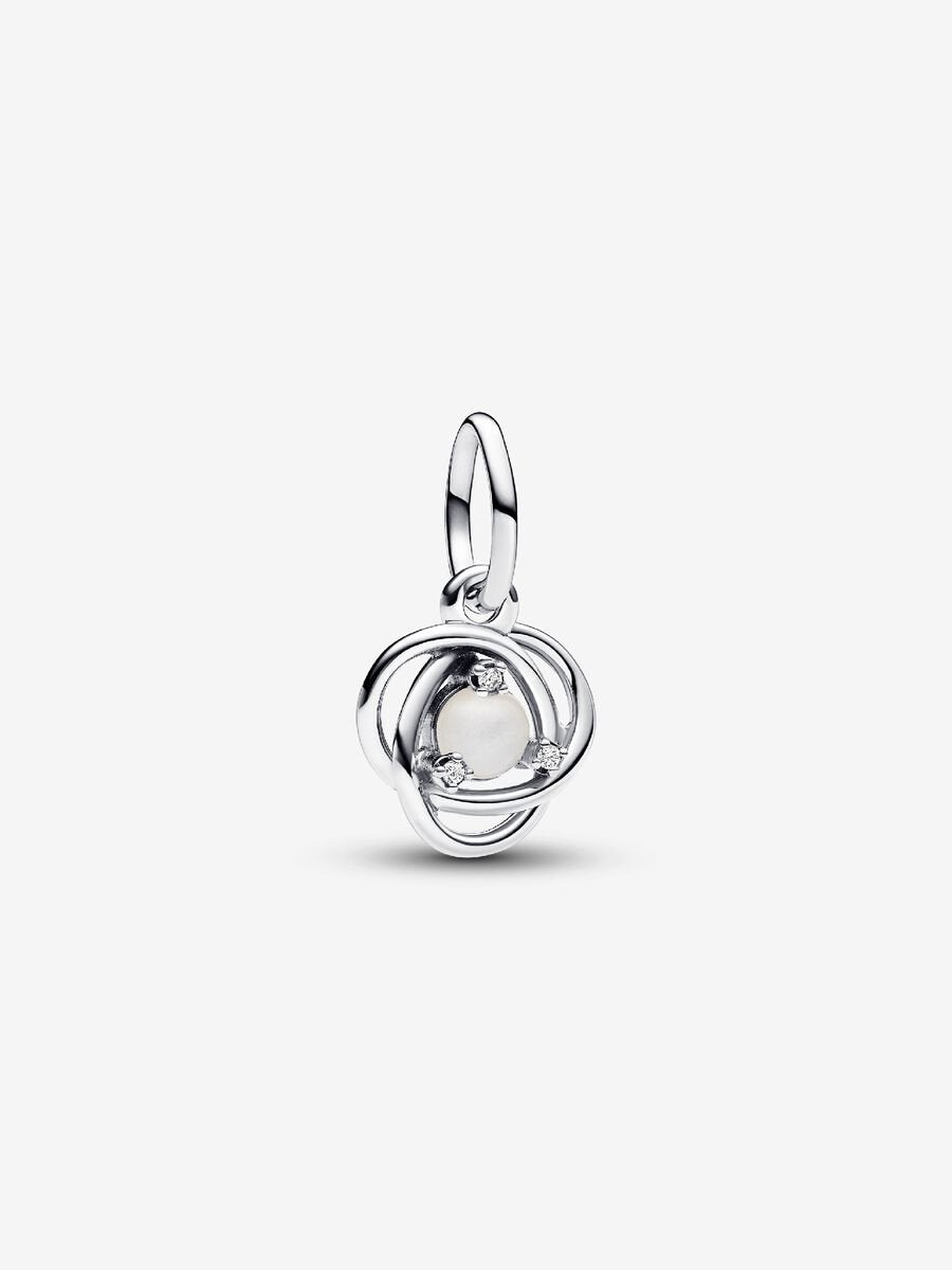 Juin Charm-pendentif Cercle perle de culture d’eau douce traitée