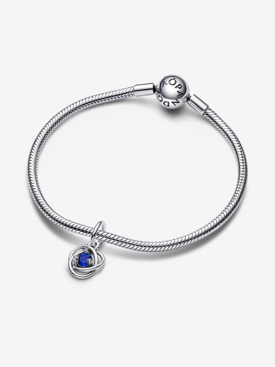 Septembre Charm-pendentif Cercle éternel bleu