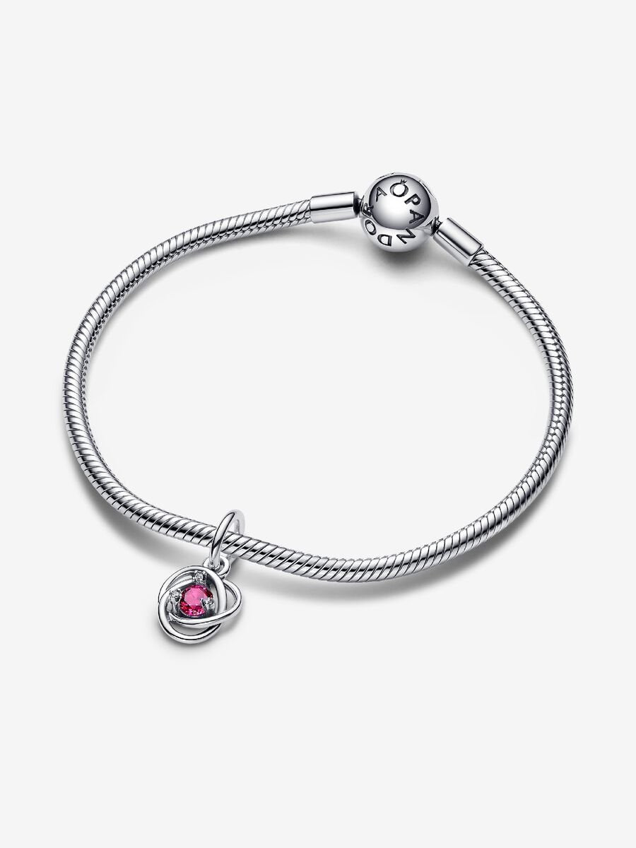 Octobre Charm-pendentif Cercle éternel rose