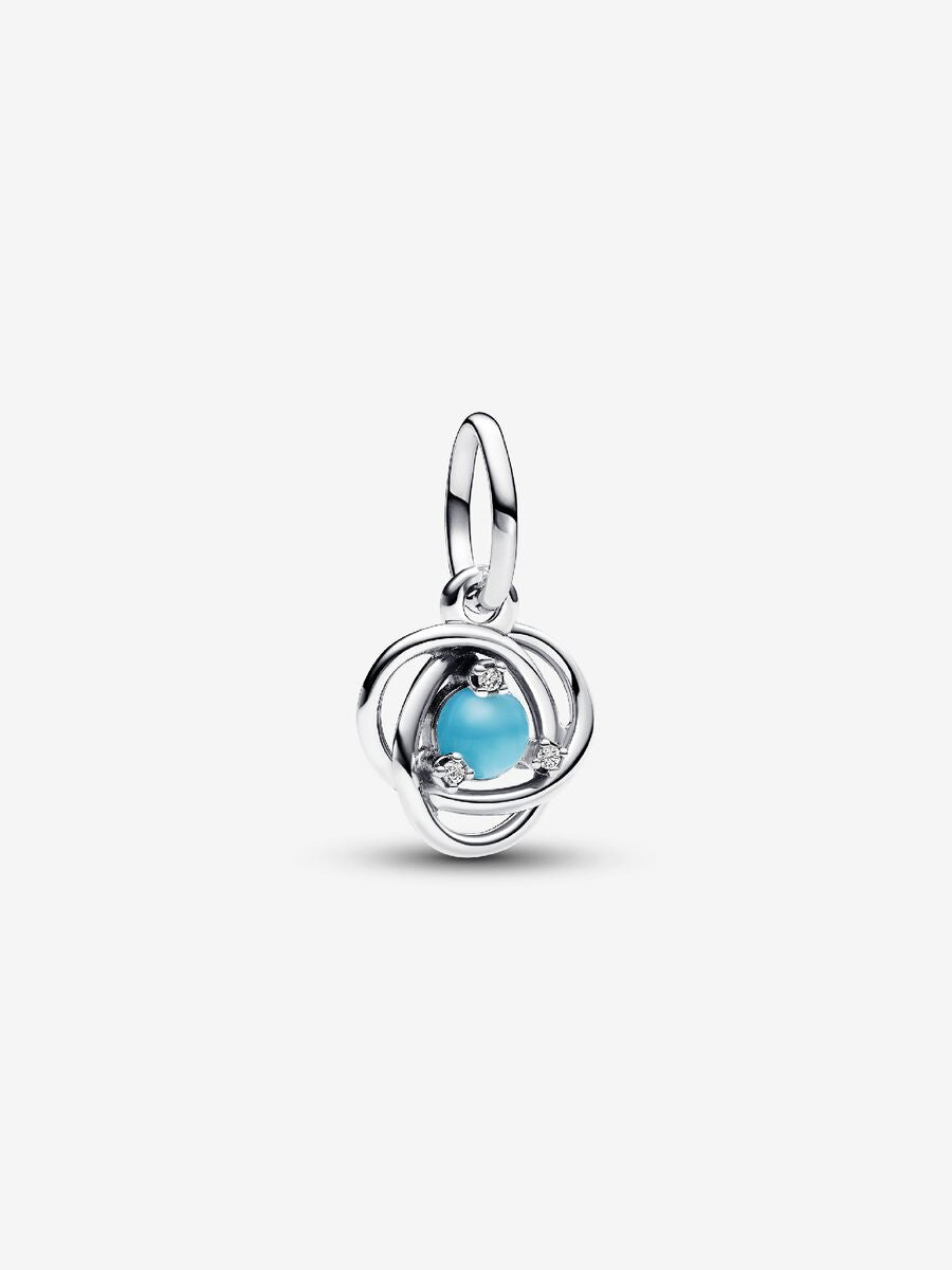 Décembre Charm-pendentif Cercle éternel bleu turquoise