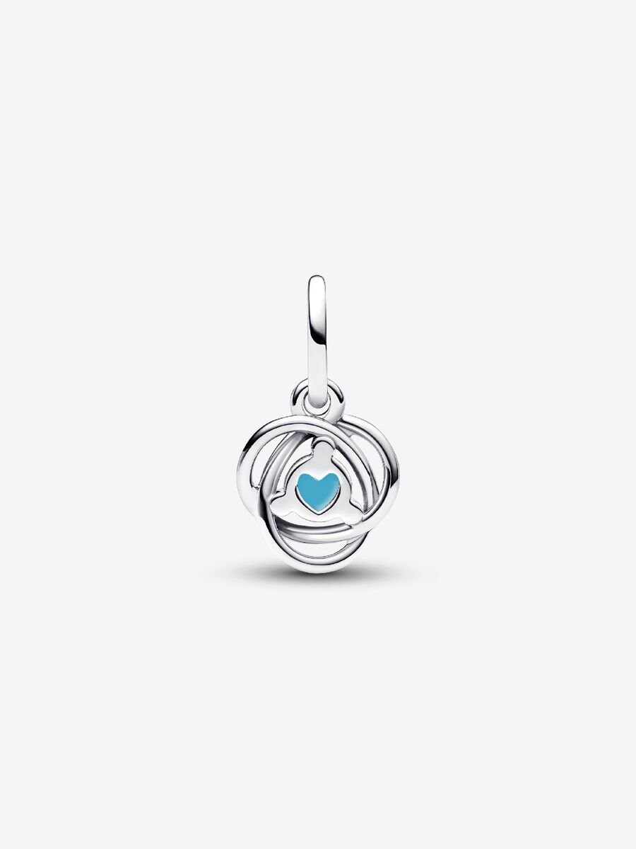 Décembre Charm-pendentif Cercle éternel bleu turquoise