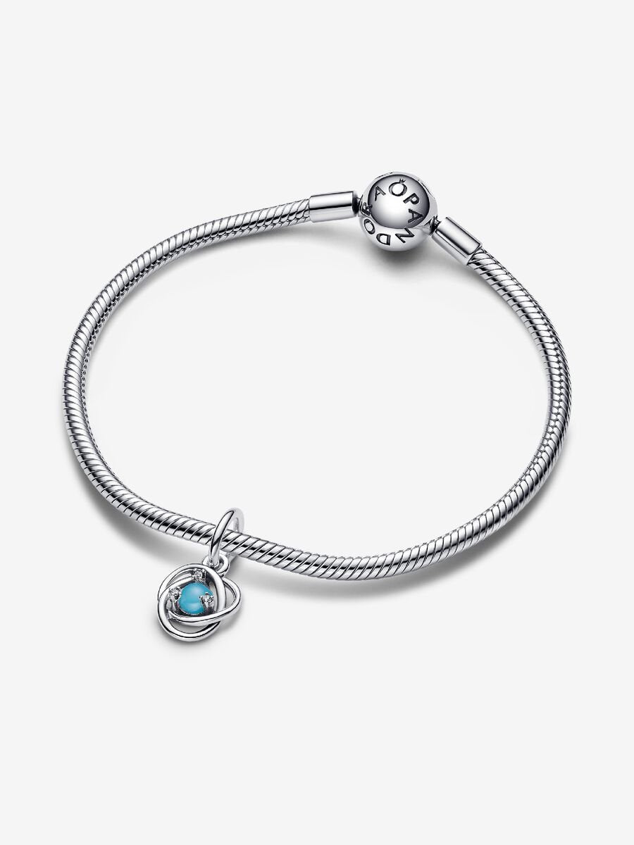Décembre Charm-pendentif Cercle éternel bleu turquoise