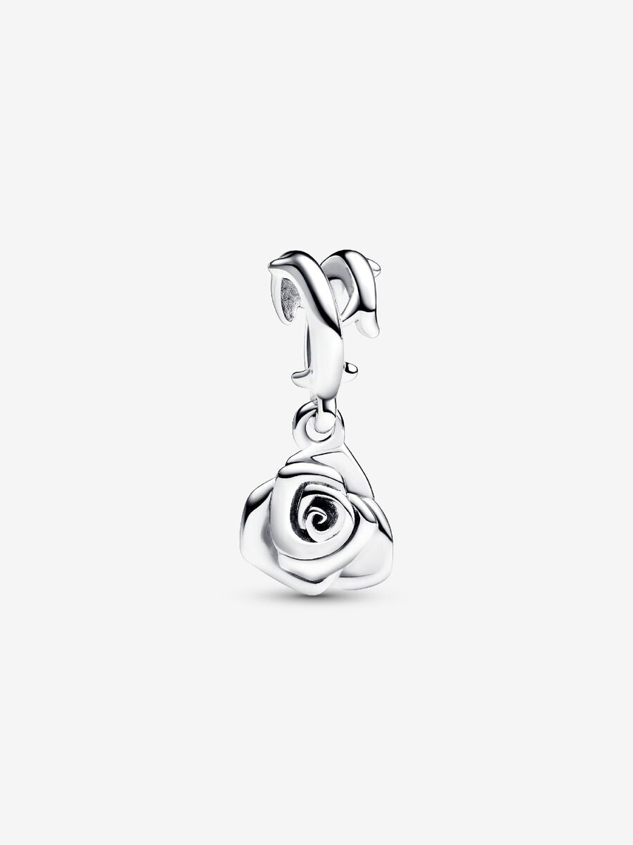 Charm-pendentif Rose blanche en fleur