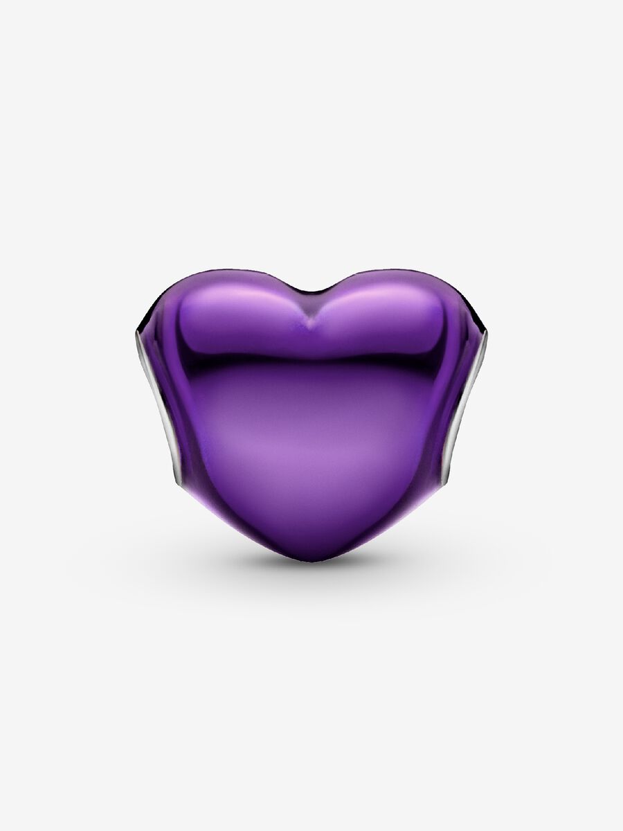 Charm Cœur mauve en métal