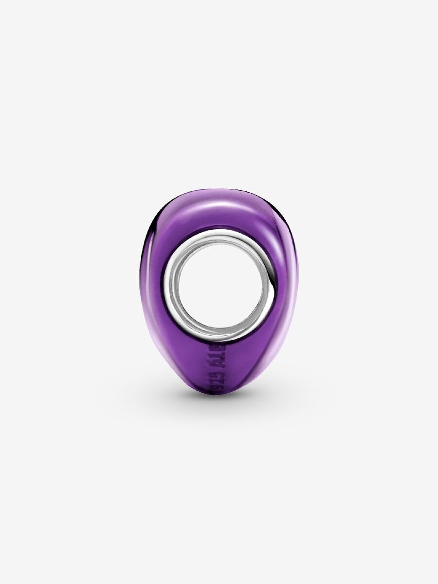 Charm Cœur mauve en métal