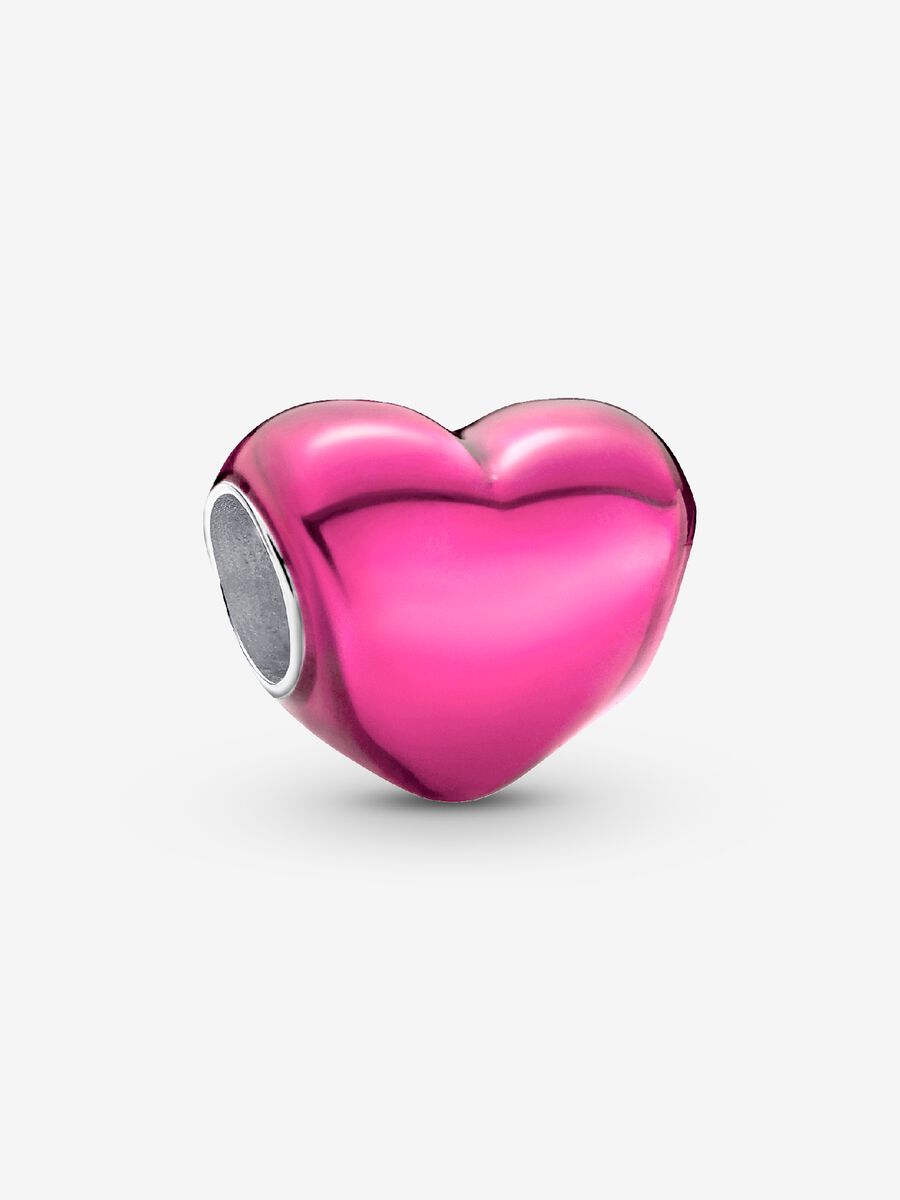 Charm Cœur rose métallique