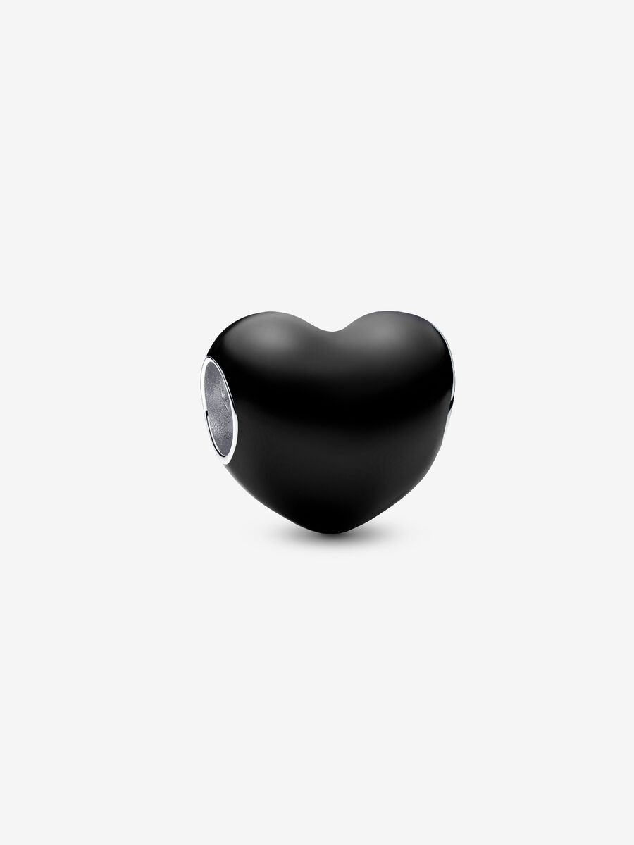 Charm Cœur noir métallique
