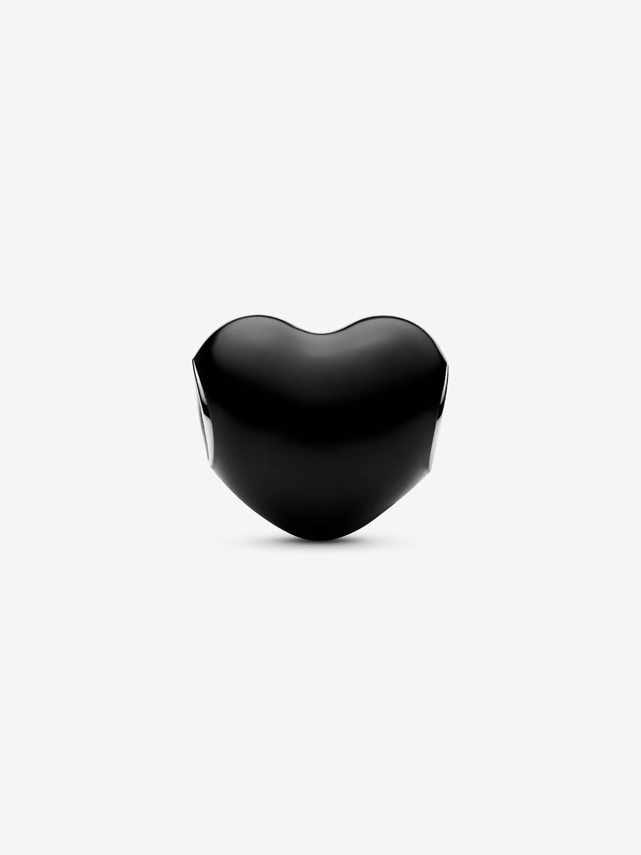 Charm Cœur noir métallique