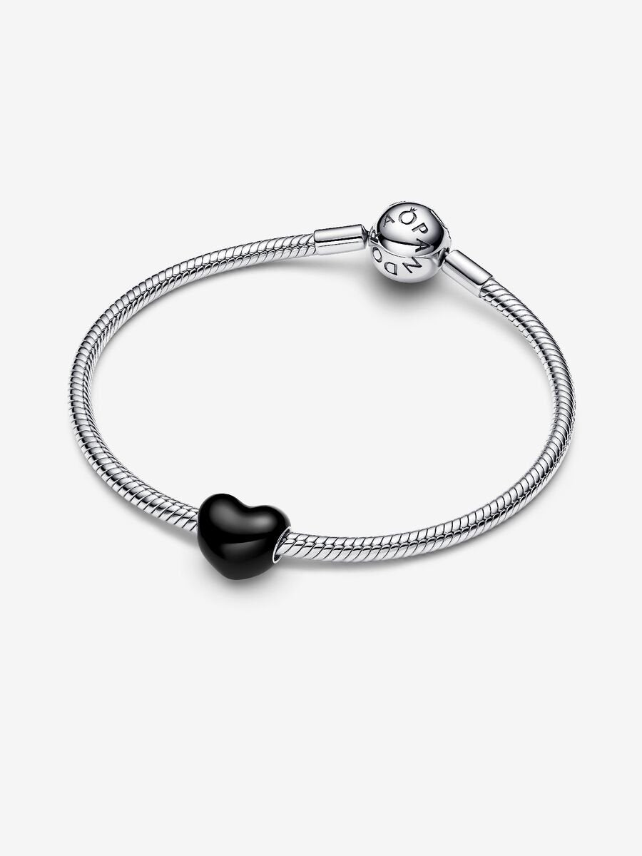 Charm Cœur noir métallique