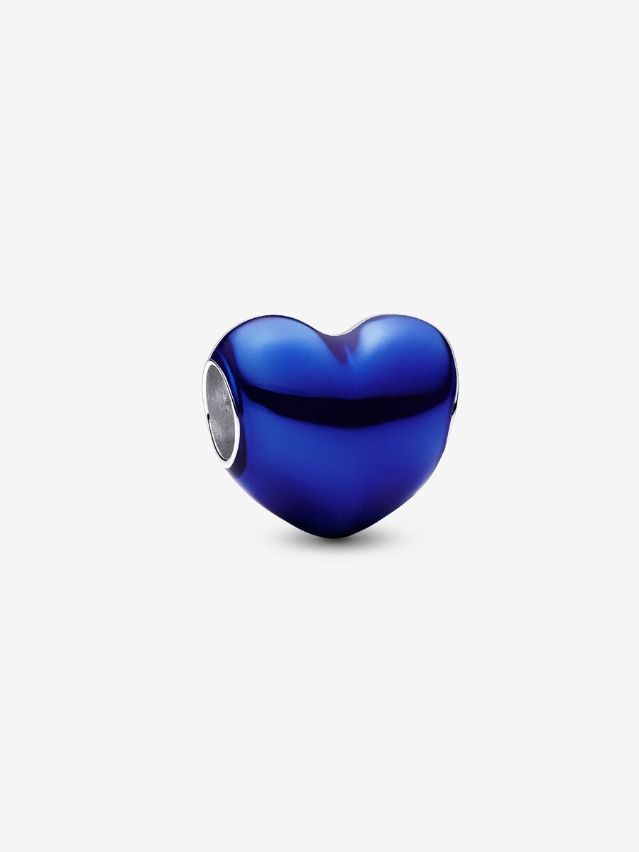 Charm Cœur bleu foncé métallique