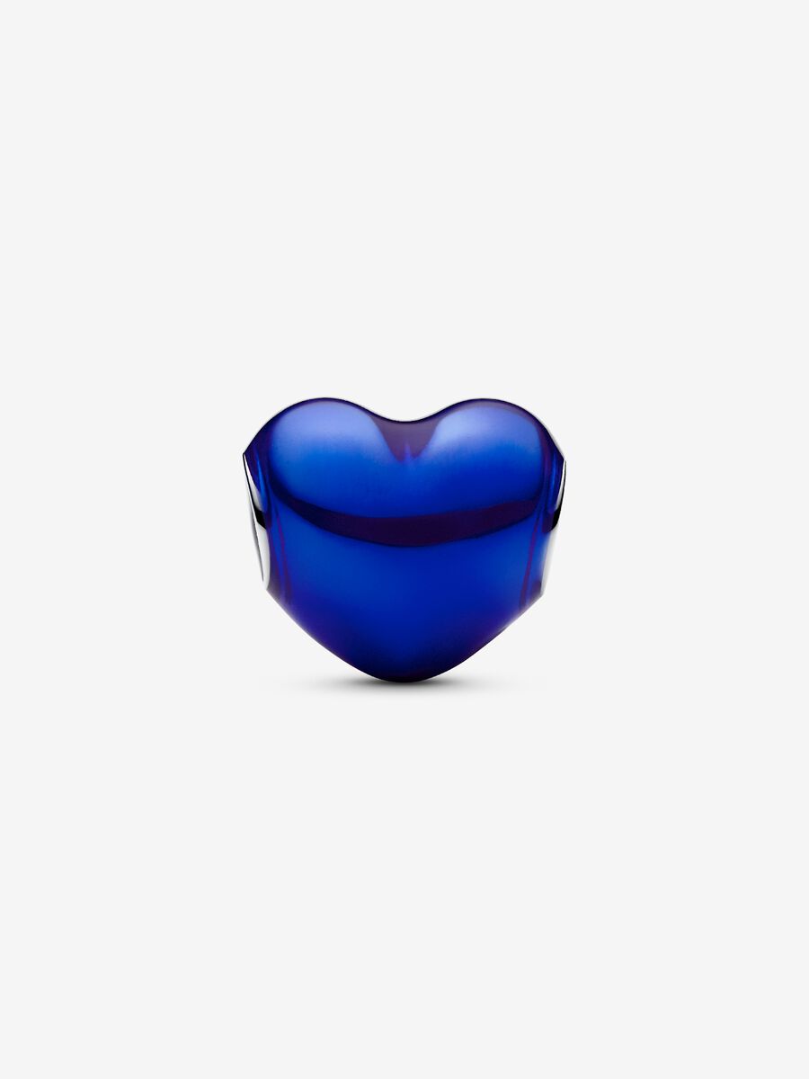 Charm Cœur bleu foncé métallique