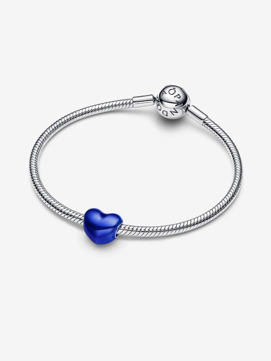 Charm Cœur bleu foncé métallique