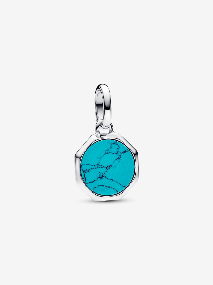 Mini charm médaillon turquoise à graver