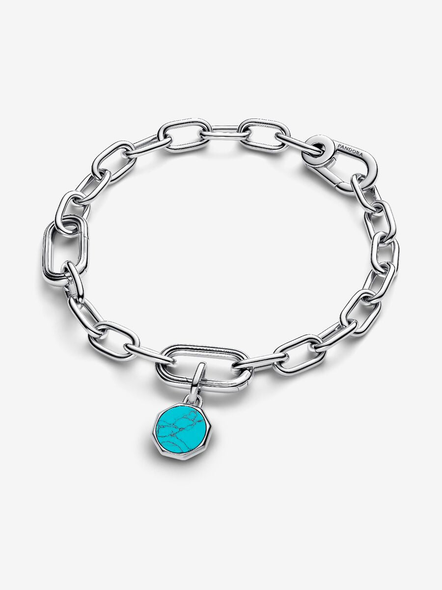 Mini charm médaillon turquoise à graver