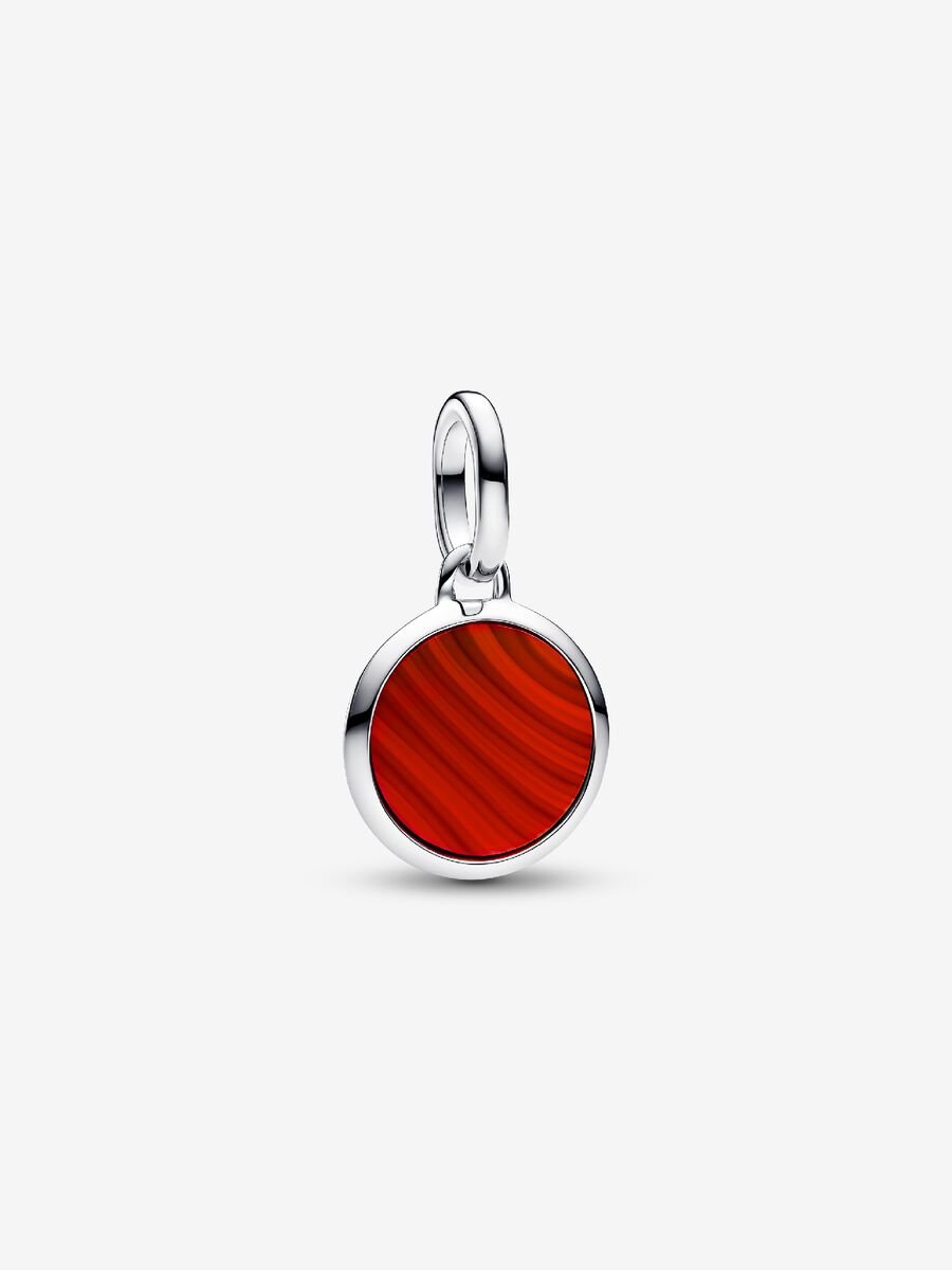 Mini charm médaillon rouge en verre de Murano à graver