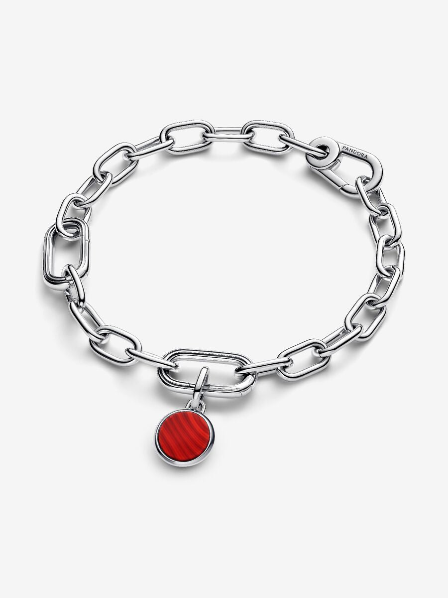 Mini charm médaillon rouge en verre de Murano à graver