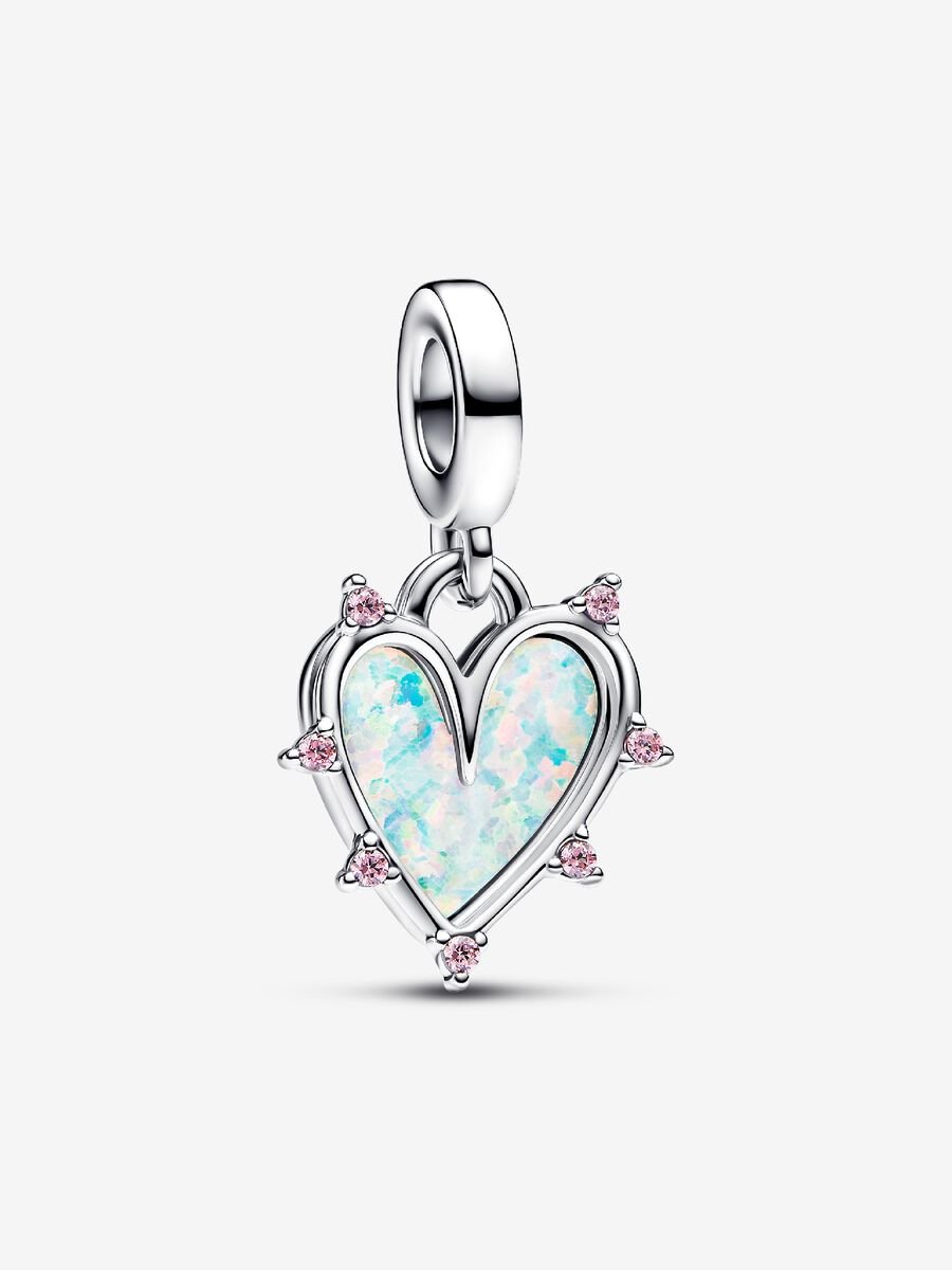 Charm-pendentif double Amitié opalescent