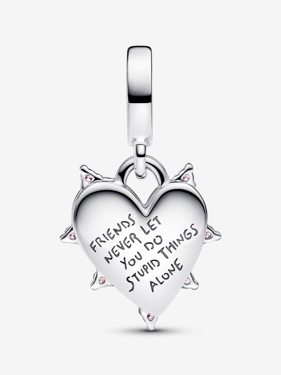 Charm-pendentif double Amitié opalescent