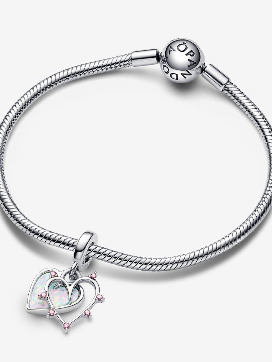 Charm-pendentif double Amitié opalescent