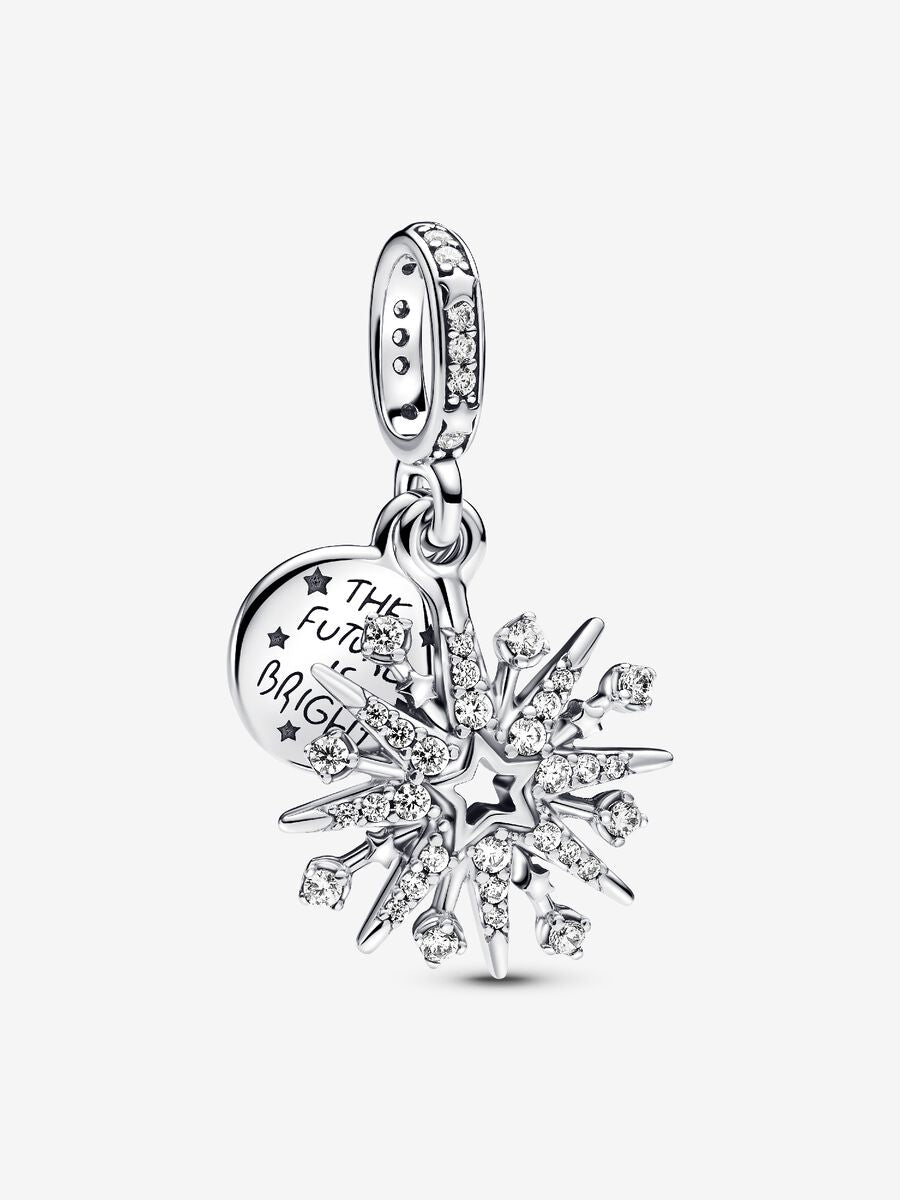Double charm-pendentif Feu d'artifice scintillant