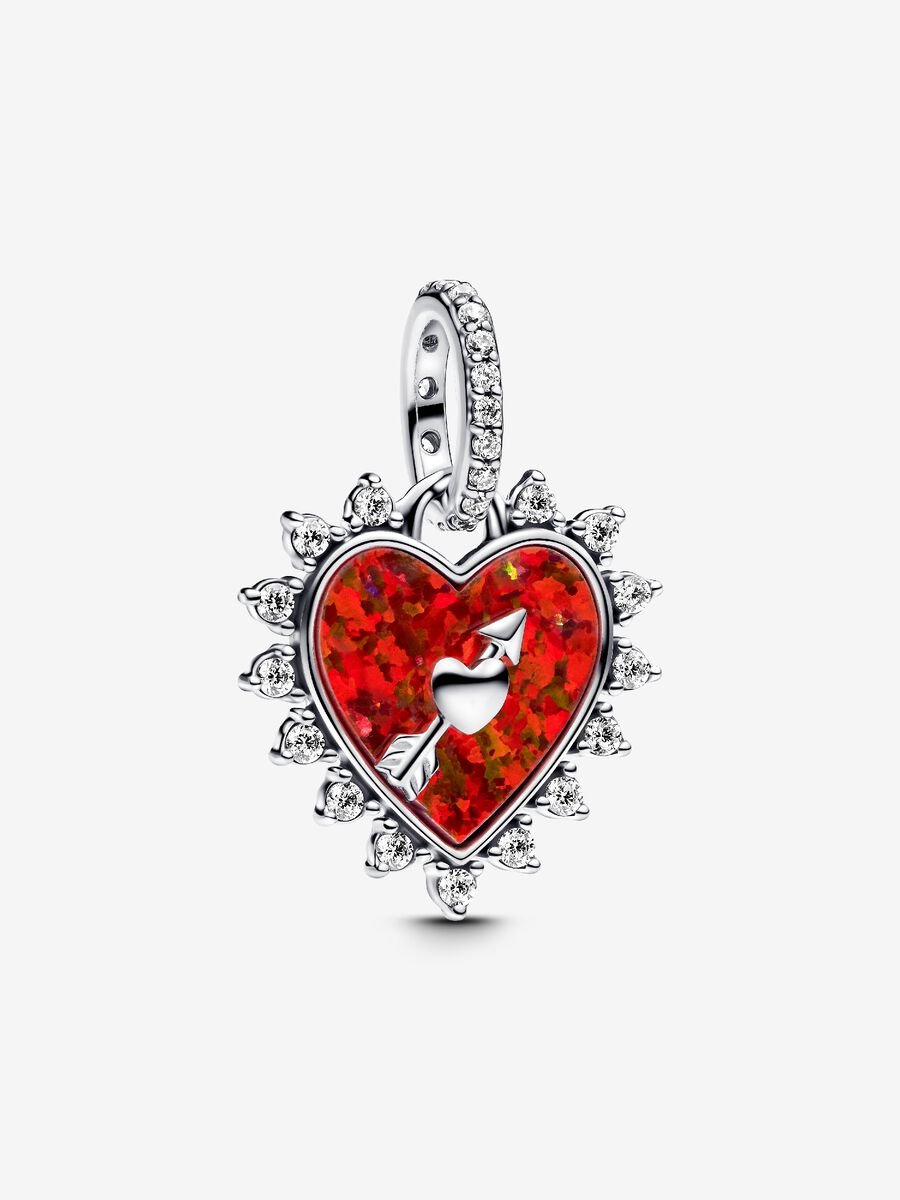 Charm-pendentif en forme de cœur Flèche amovile