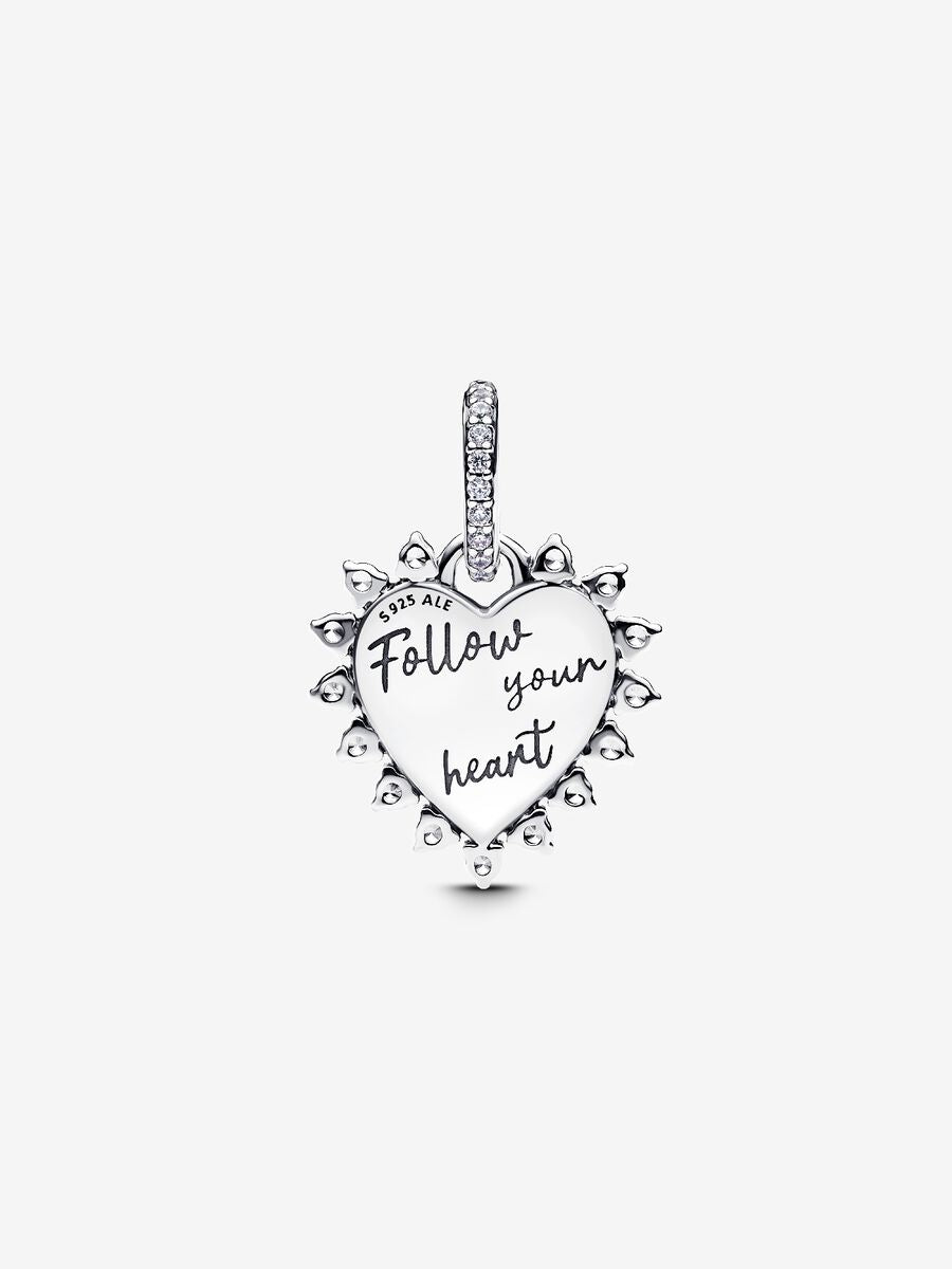 Charm-pendentif en forme de cœur Flèche amovile
