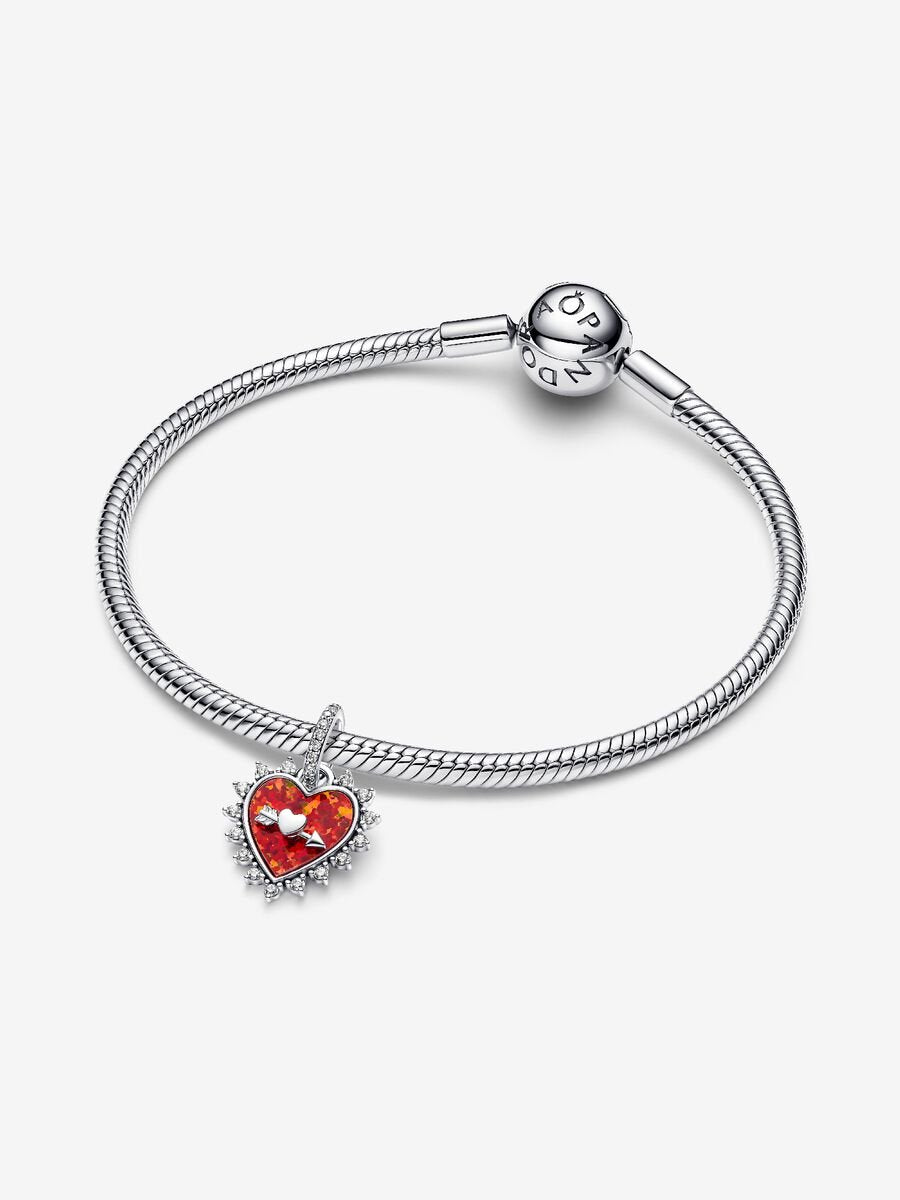 Charm-pendentif en forme de cœur Flèche amovile