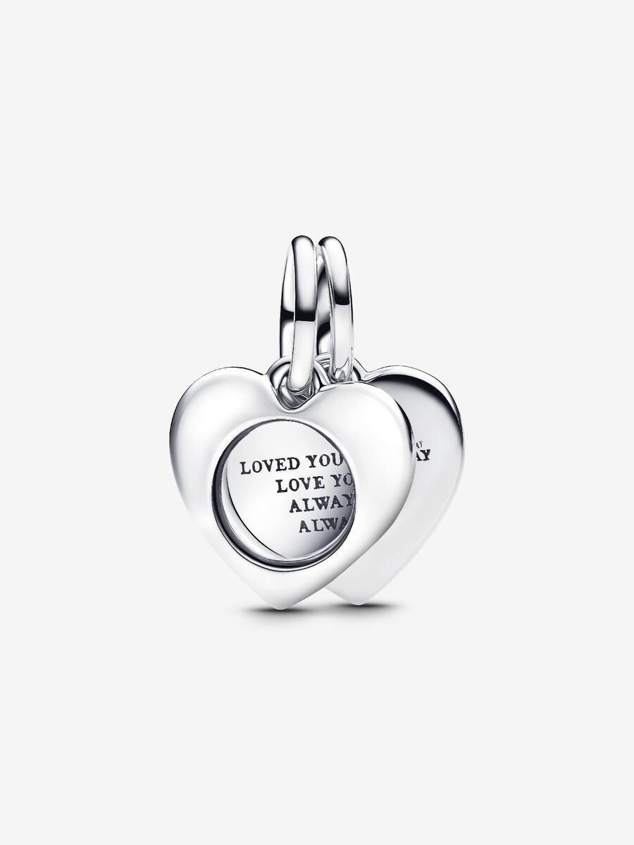 Charm-pendentif double Cœur et loupe à graver