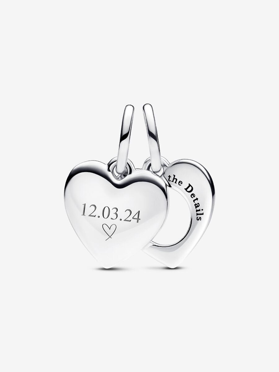 Charm-pendentif double Cœur et loupe à graver