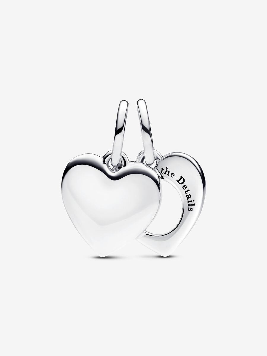 Charm-pendentif double Cœur et loupe à graver