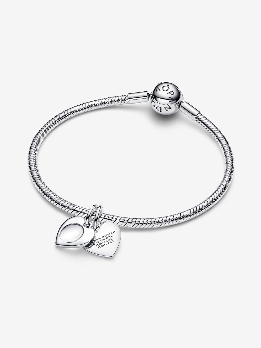 Charm-pendentif double Cœur et loupe à graver