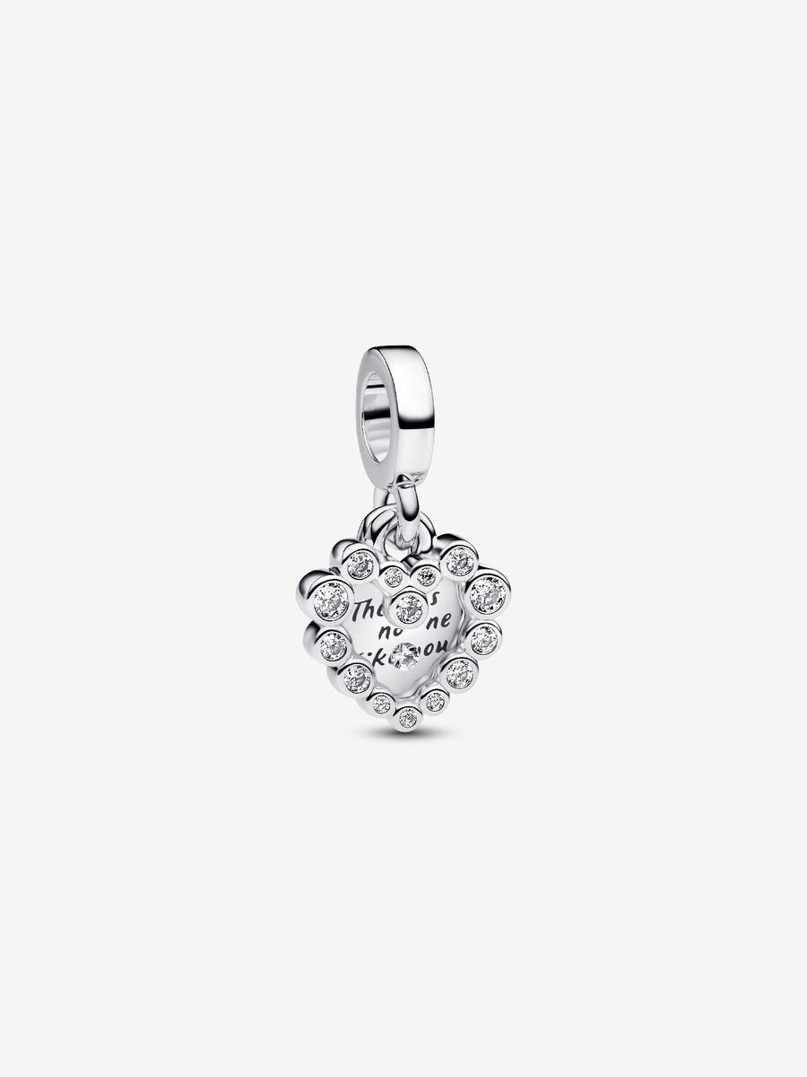 Charm à double pendentifs Cœurs scintillants